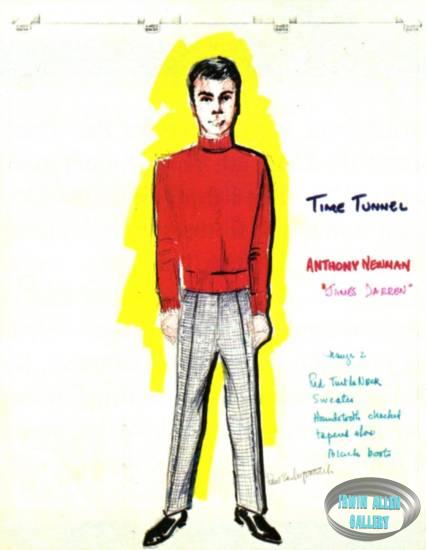 Costume sketch of James Darren for The Time Tunnel