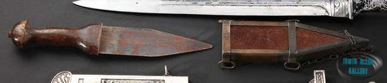 Large Wooden Handled Dagger with Suede Scabbard