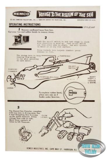 Voyage to the Bottom of the Sea Remco Playset Instructions