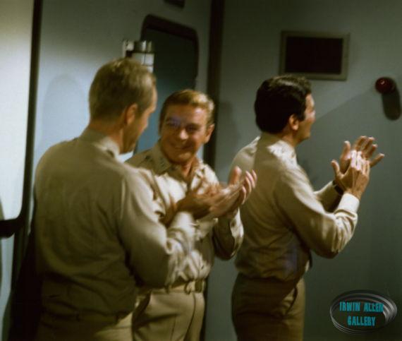 Robert Dowdell, Richard Basehart and David Hedison enjoy the show
