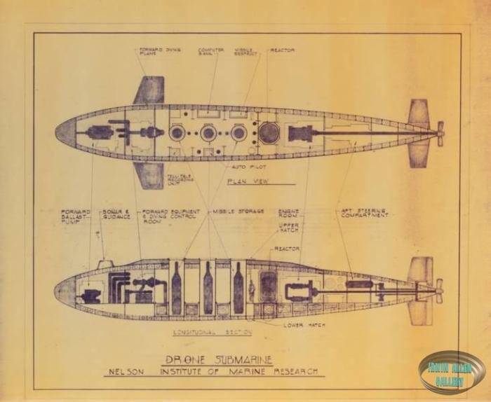 Drone Submarine Miniature Schematic